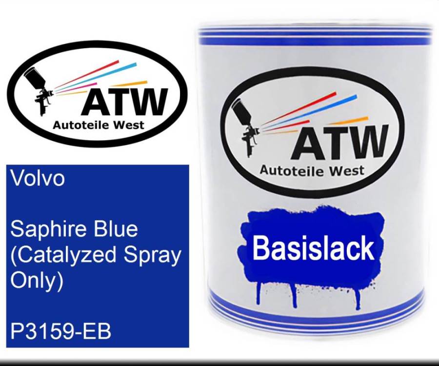 Volvo, Saphire Blue (Catalyzed Spray Only), P3159-EB: 1L Lackdose, von ATW Autoteile West.